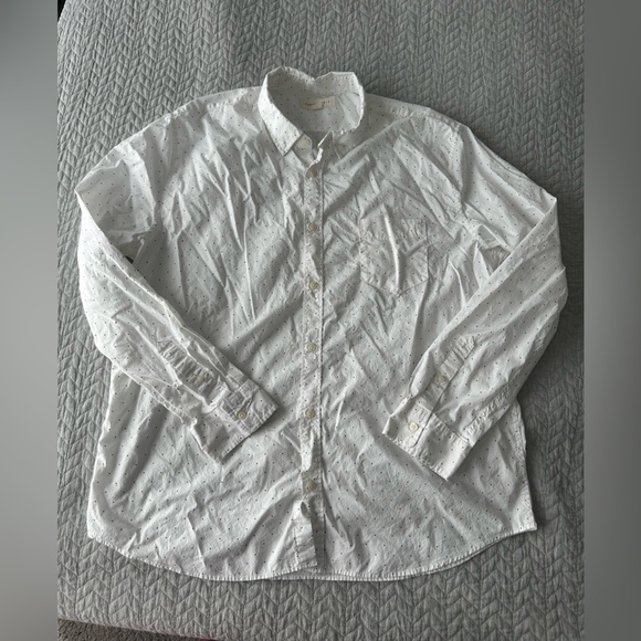 Aeropostale 2XL men’s white polka dot button down long sleeve shirt - Picture 1 of 10